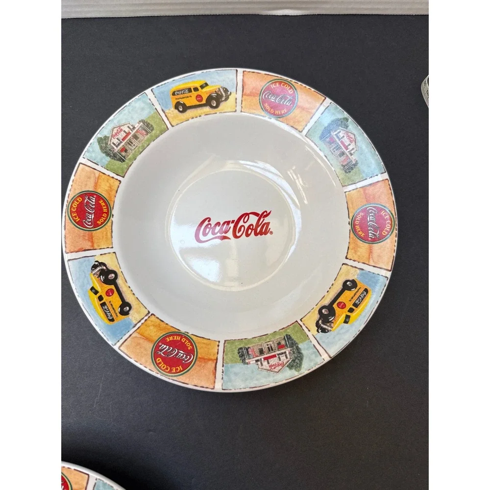Coca-Cola Gibson Vintage Truck Diner Ceramic Rimmed Pasta Soup Bowl 9 Inch